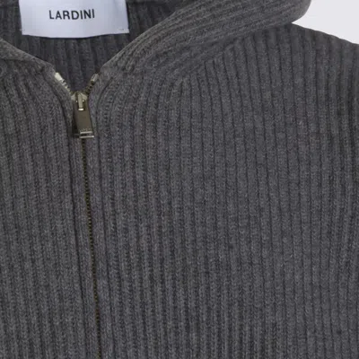 Lardini Hooded Sweater Featuring Front Pockets In Gray