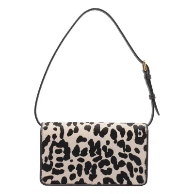Valentino Garavani Printed Calf Hair Mini Vlogo Signature Shoulder Bag In White