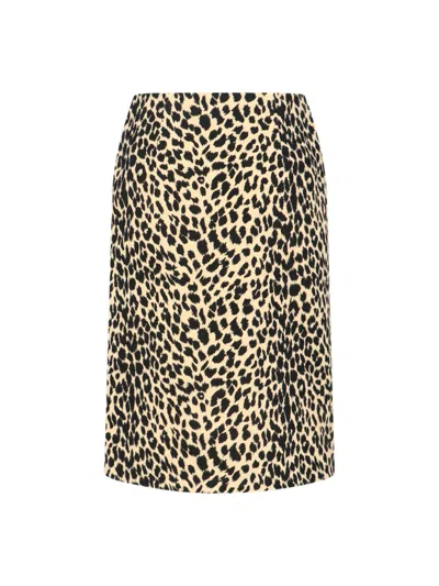 Aspesi Animal Print High-waisted Knee Length Midi Skirt In Multi