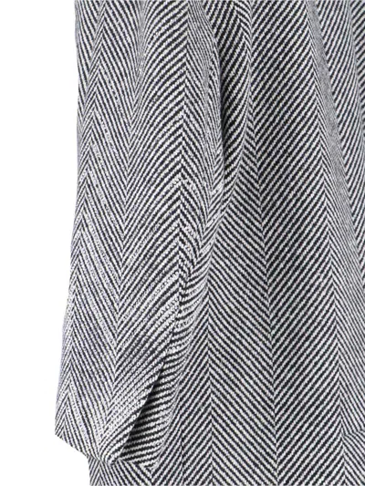 Ermanno Scervino Herringbone-pattern Button Coat In Gray