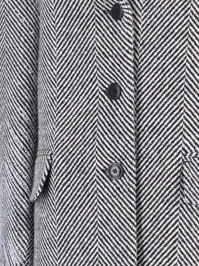 Ermanno Scervino Herringbone-pattern Button Coat In Gray