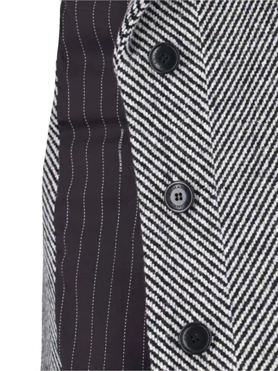 Ermanno Scervino Herringbone-pattern Button Coat In Gray