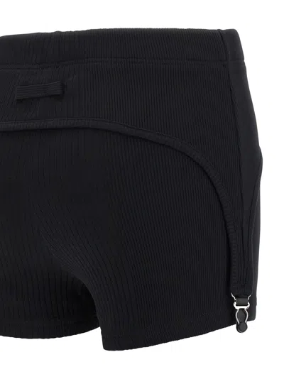 Jean Paul Gaultier Mini Shorts "the Garter" In Black