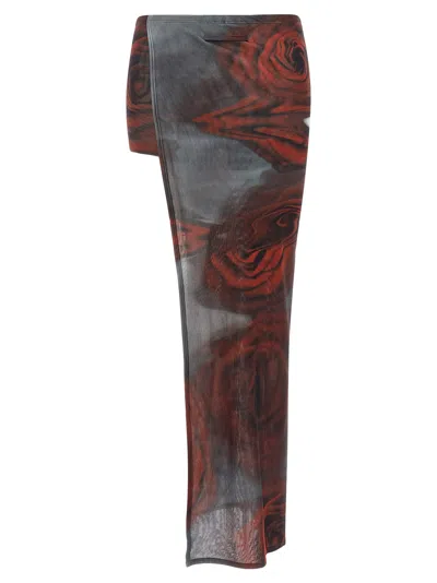 Jean Paul Gaultier 'roses Floues Rouges' Skort In White
