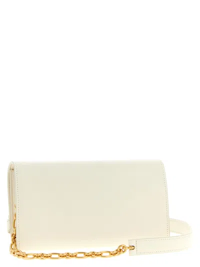 Balmain Crinkled Leather Wallet With Shuffle Chain In White