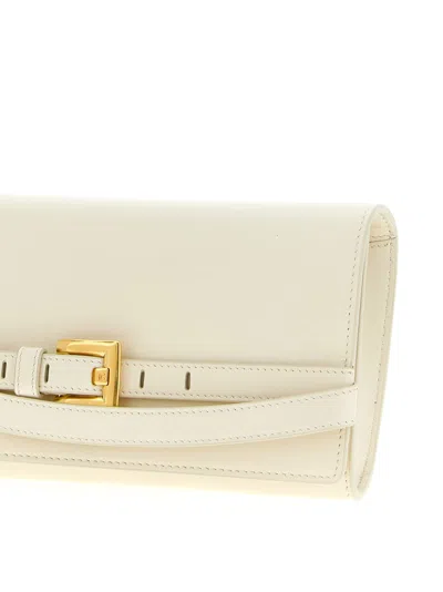Balmain Crinkled Leather Wallet With Shuffle Chain In White