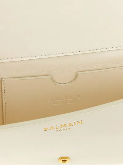 Balmain Crinkled Leather Wallet With Shuffle Chain In White
