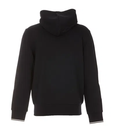 Fred Perry Fp Hooded Zip Through Sweatshirt In Black