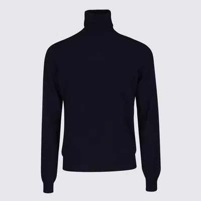 Malo Crewneck Sweater With Long Sleeves And Turtleneck In Blue