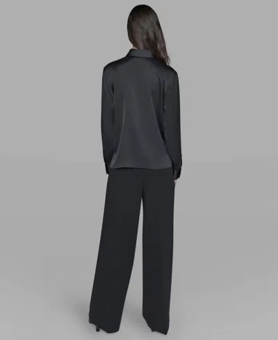 Karl Lagerfeld Women's Panelled Graphic Print Satin Shirt In Multi