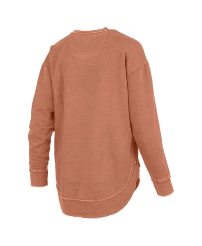 Pressbox Women's Texas Orange Texas Longhorns Westin Poncho V-neck Pullover Sweatshirt In Orange