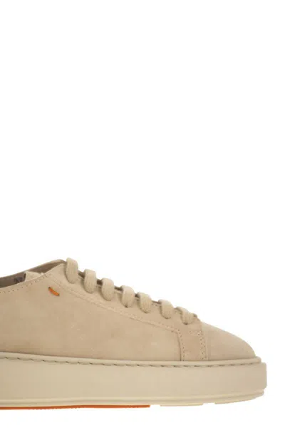 Santoni Suede Sneakers In Neutral
