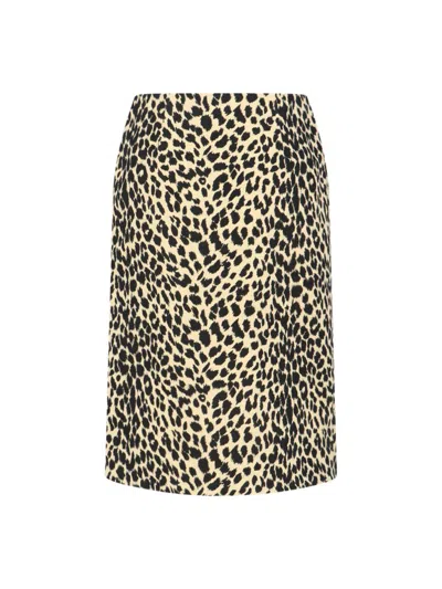 Aspesi Animal Print High-waisted Knee Length Midi Skirt In Multi