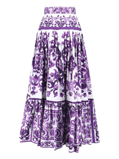 Dolce & Gabbana Maxi Skirt Dg In Purple