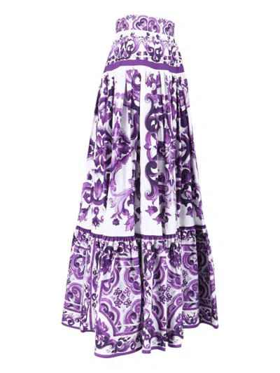 Dolce & Gabbana Maxi Skirt Dg In Purple
