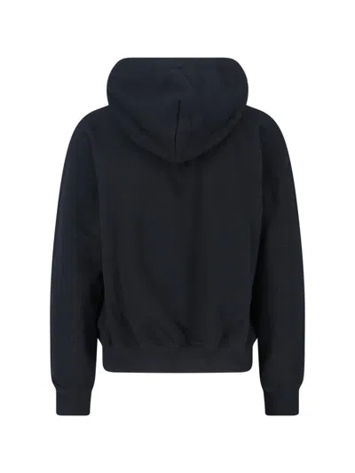 Polo Ralph Lauren Black Hoodie With Drawstring Hood And Pony Embroidery On The Front In Cotton Blend Woman In Blue