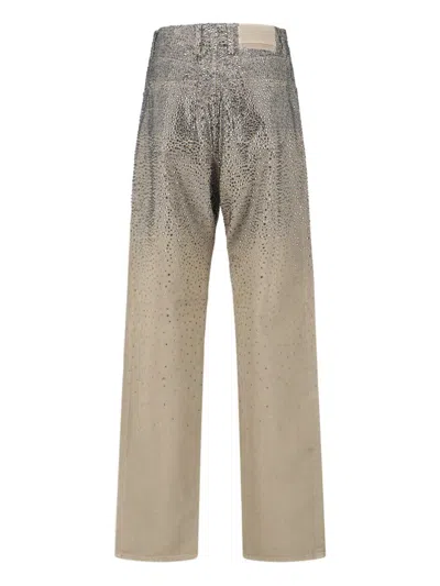 Golden Goose Straight-leg Pants With Gradient Crystal Embellishment In Multi