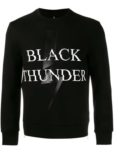 Neil Barrett Black Thunder Side-zip Neoprene Sweatshirt, Black