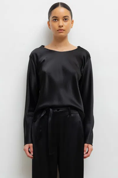 Leset Barb Lace-trimmed Satin Top In Black