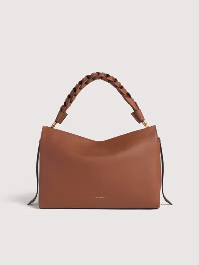 Coccinelle Borsa A Spalla In Pelle Double Boheme Medium In Brown