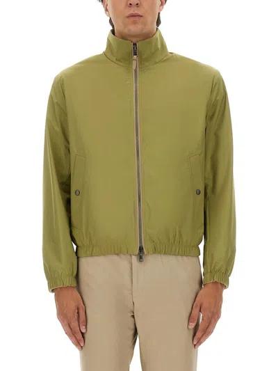 Hugo Boss Reversible Jacket With Elastic Cuffs And Collar In Green