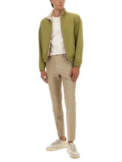 Hugo Boss Reversible Jacket With Elastic Cuffs And Collar In Green
