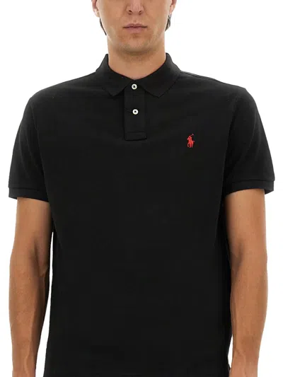 Polo Ralph Lauren Short-sleeve Polo Shirt With Traditional Collar And Embroidered Logo In Black