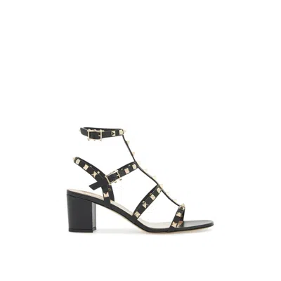 Valentino Garavani Garavani Rockstud 60 Leather Sandals In Black