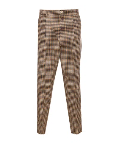 Liu •jo Tailored Trousers With Check Motif And Jewels Button In Multi