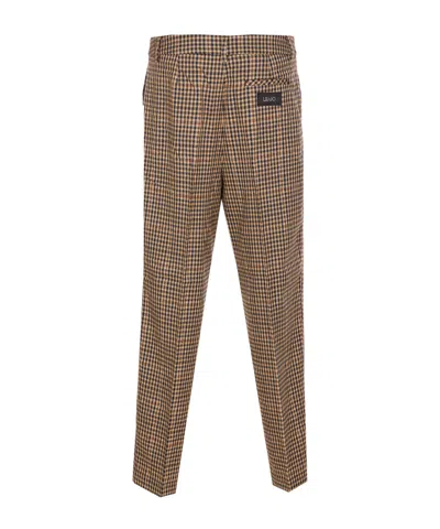 Liu •jo Tailored Trousers With Check Motif And Jewels Button In Multi