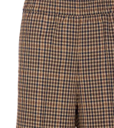 Liu •jo Elasticized Waist Wide Fit Trousers Check Motif In Multi