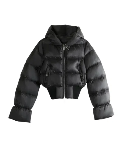 Rick Owens Down Jacket With Hood In Black
