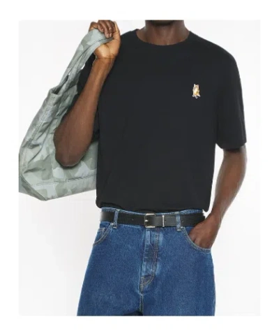 Maison Kitsuné Maison Kitsune Fox Head T Shirt In Black