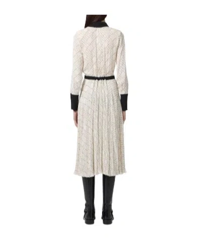 Elisabetta Franchi Geometric-print Button-front Maxi Dress In White