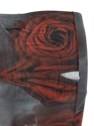 Jean Paul Gaultier 'roses Floues Rouges' Skort In White