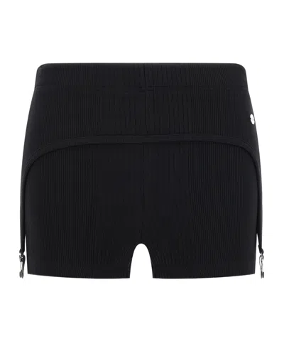 Jean Paul Gaultier Mini Shorts "the Garter" In Black