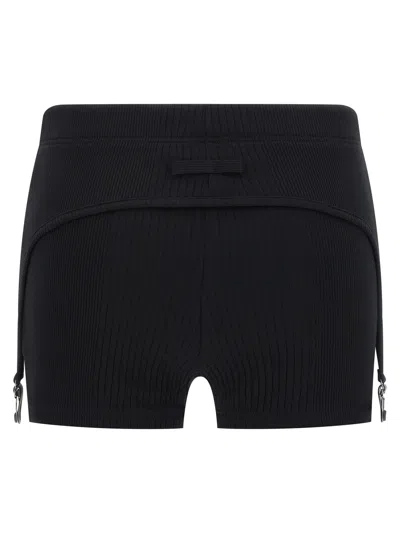 Jean Paul Gaultier Mini Shorts "the Garter" In Black