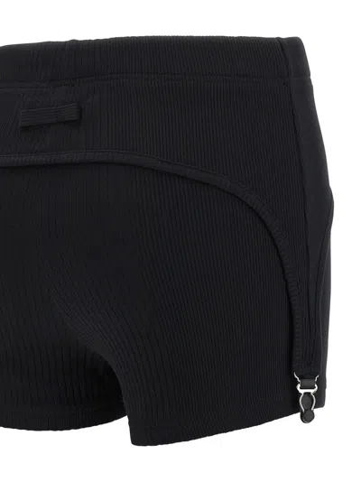 Jean Paul Gaultier Mini Shorts "the Garter" In Black