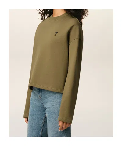 Ami Alexandre Mattiussi Ami Paris Bronze Ami De Coeur Sweatshirt Women In Animal Print