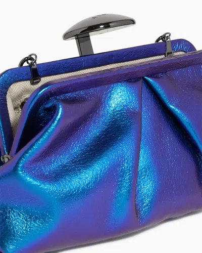 Aimee Kestenberg Full Circle Leather Frame Clutch In Blue