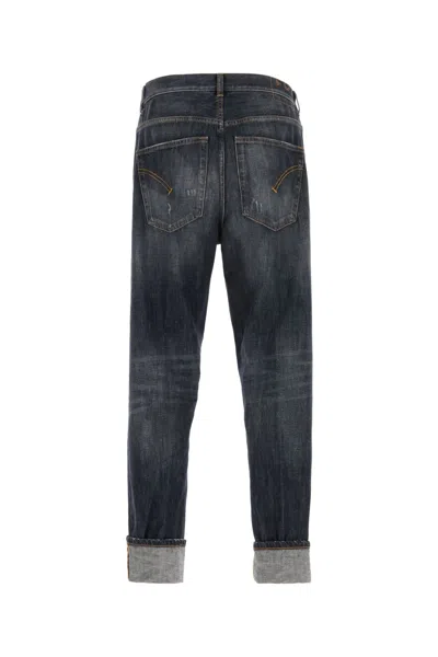 Dondup Distressed Trousers Five-pocket Rolled Cuffs In Blue