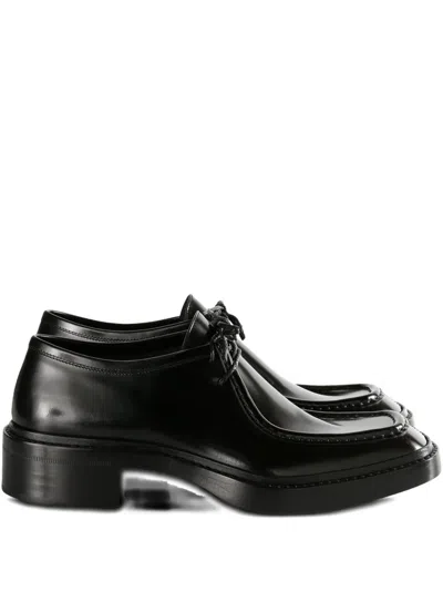 Saint Laurent Chunky Sole Lace-up Shoes With Calf Hair In Black