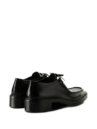Saint Laurent Chunky Sole Lace-up Shoes With Calf Hair In Black