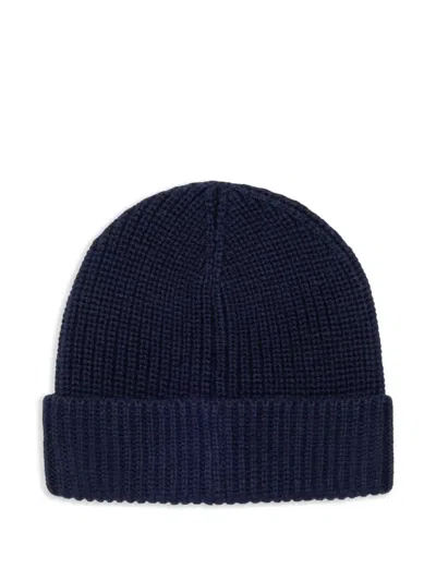 Max & Co Logo-patch Beanie In Blue
