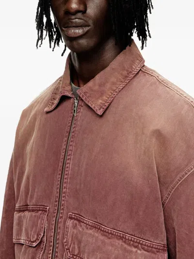 Diesel Jacket In Coloured Herringbone Denim In Pink