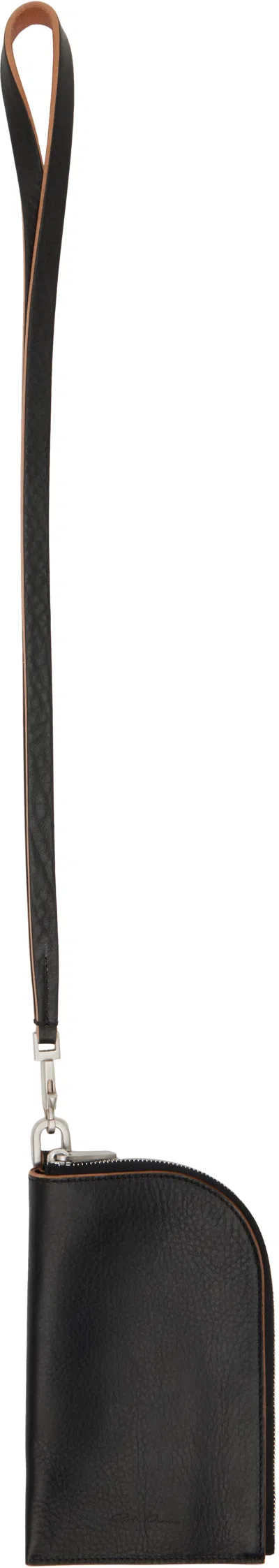 Rick Owens Strap-detail Leather Wallet In Black