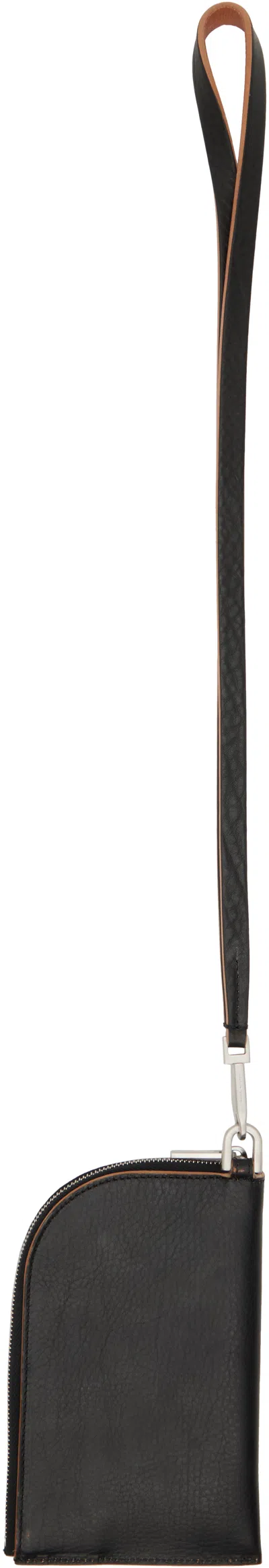 Rick Owens Strap-detail Leather Wallet In Black