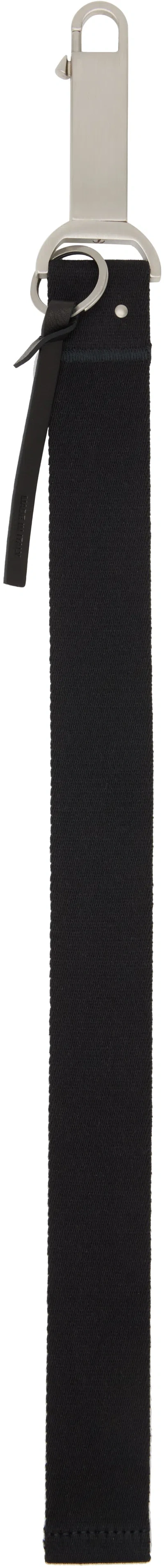 Rick Owens Black Concordians Large Neck Hook Keychain In Black