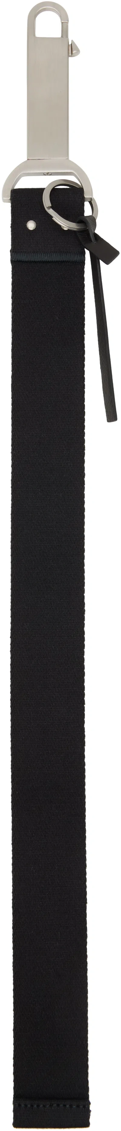 Rick Owens Black Concordians Large Neck Hook Keychain In Black