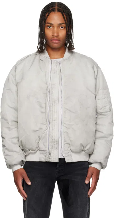 Alexander Digenova Gray Cutout Bomber Jacket